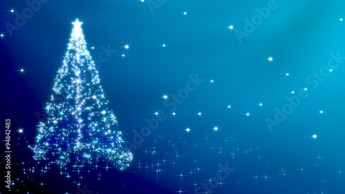 Christmas tree with stars - blue variant