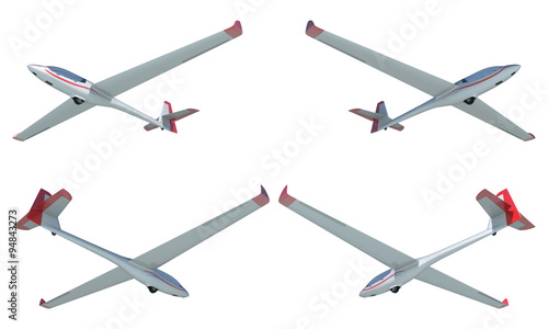 Twin seater glider render set