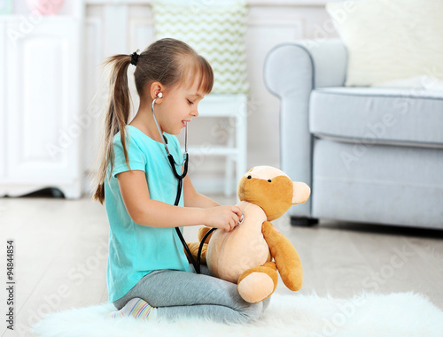 Little cute girl with steth...