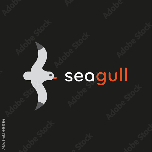 Seagull logo in stylish trend vector illustration icon flat
