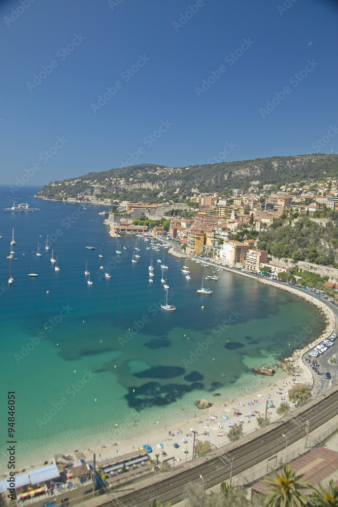 Looking down on the harbor and Mediteranean at Nice, France