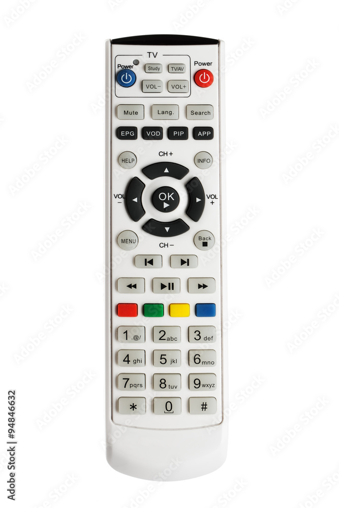 TV remote control isolated on white TV remote control isolated on white