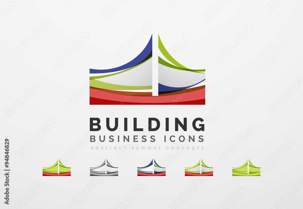 Set of real estate or building logo business icons Set of real estate or building logo business icons