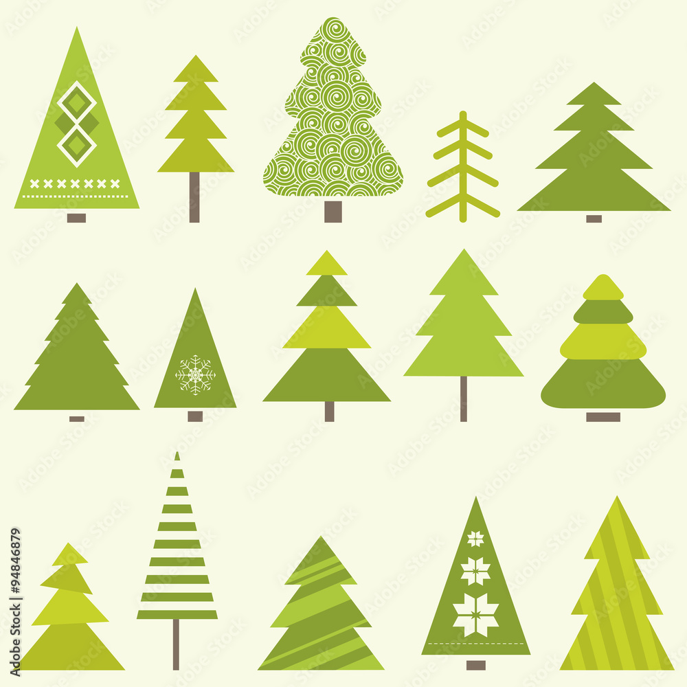 set of christmas trees set of christmas trees