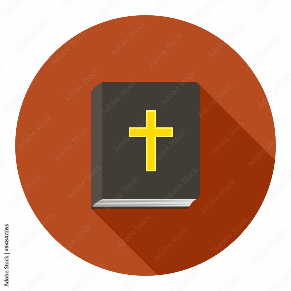 Fototapeta premium Vector Bible with shadow on red background. 