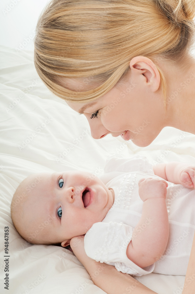 Mother and baby. Happy family. Mom's love and tenderness. Mother and baby. Happy family. Mom's love and tenderness.