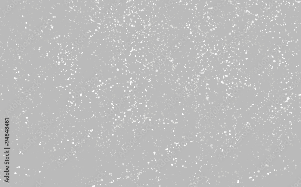 Snowfall on the gray background 