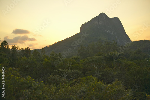 Sunset of mountain that looks like a face in the Valle de Vi–ales, in central Cuba