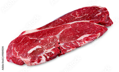 Schilderij op canvas Fresh raw Beef Rump Steak isolated on white background