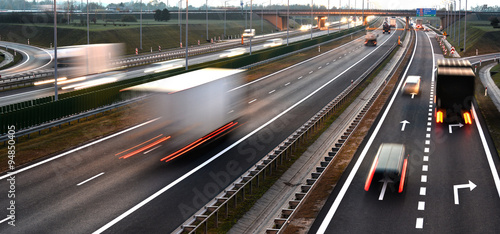 Four lane controlled-access highway in Poland photo