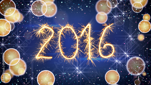 sparkler text new 2016 year...
