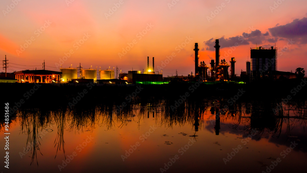 Twilight photo of power plant - factory