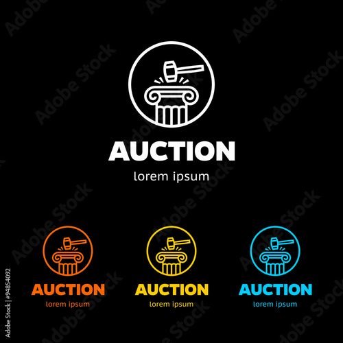 Auction hammer logotype