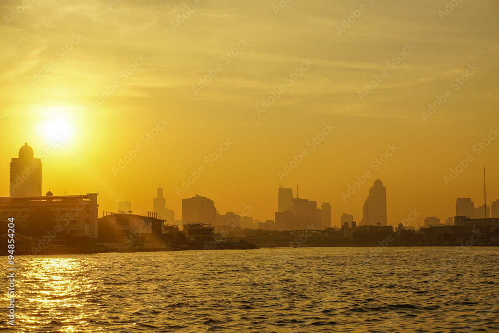 River with Skyline in Bangkok