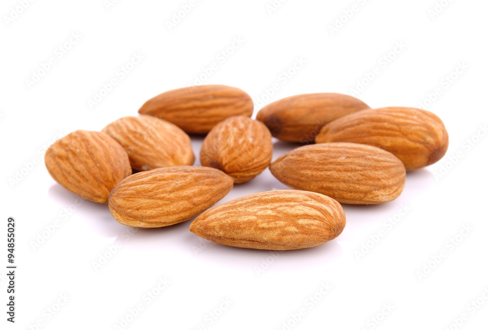almond nuts isolated on white background almond nuts isolated on white background