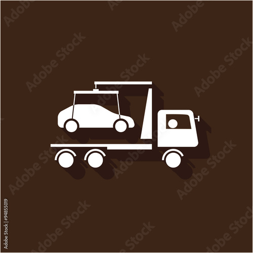tow truck vector icon, evacuation service concept