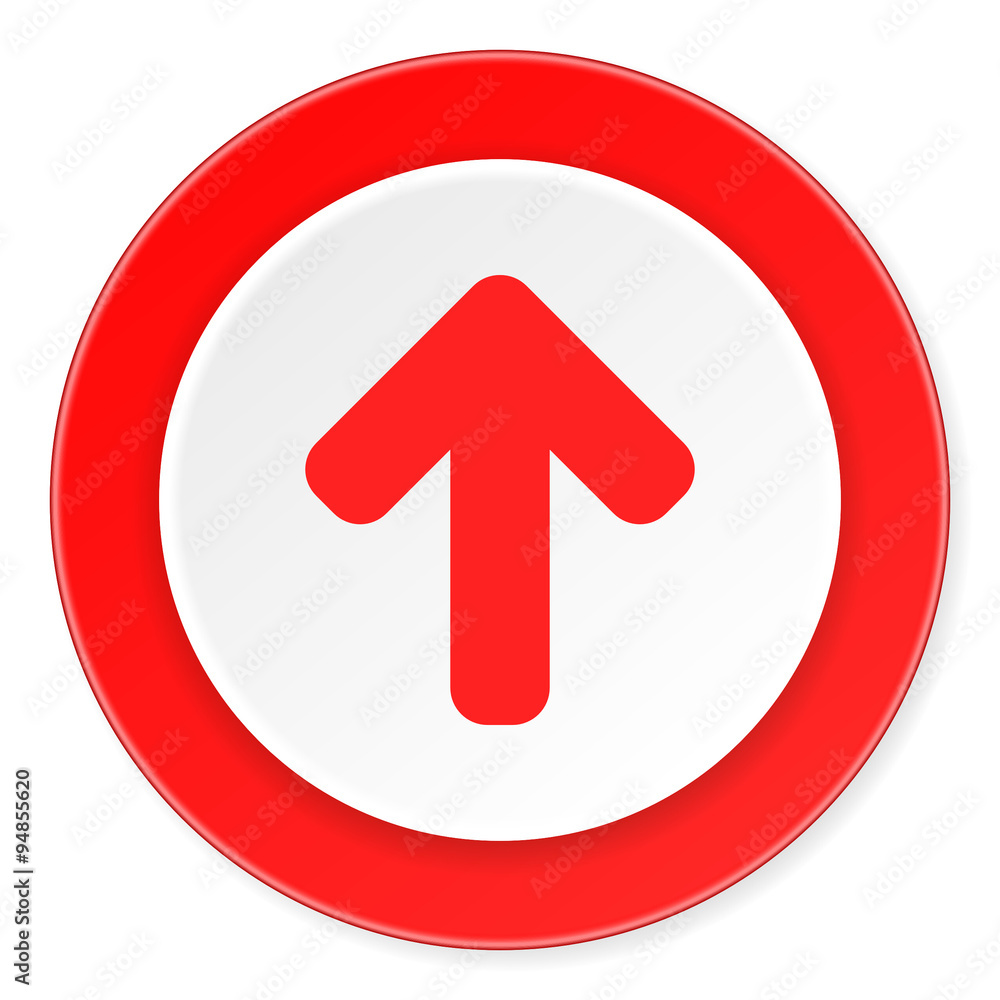 up arrow red circle 3d modern design flat icon on white background up arrow red circle 3d modern design flat icon on white background