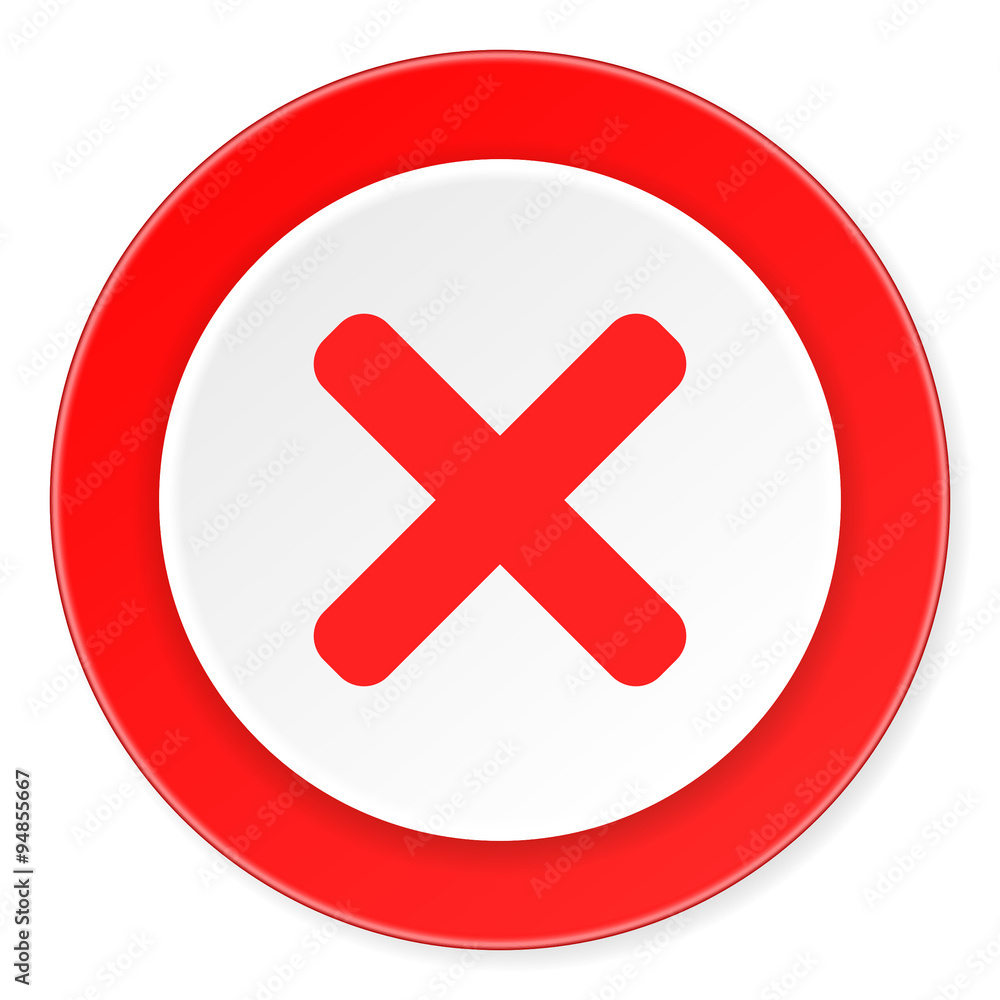 cancel red circle 3d modern design flat icon on white background cancel red circle 3d modern design flat icon on white background