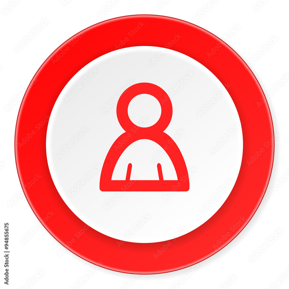 person red circle 3d modern design flat icon on white background person red circle 3d modern design flat icon on white background