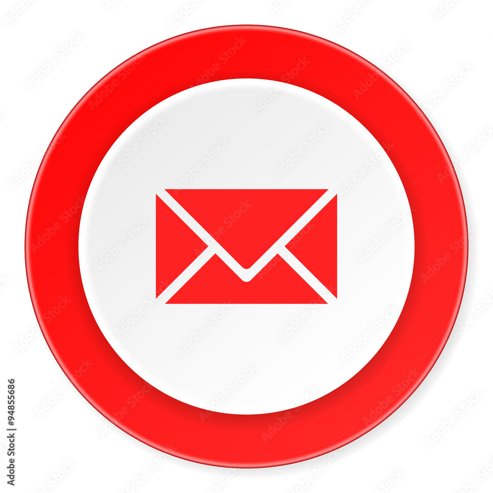 email red circle 3d modern design flat icon on white background email red circle 3d modern design flat icon on white background