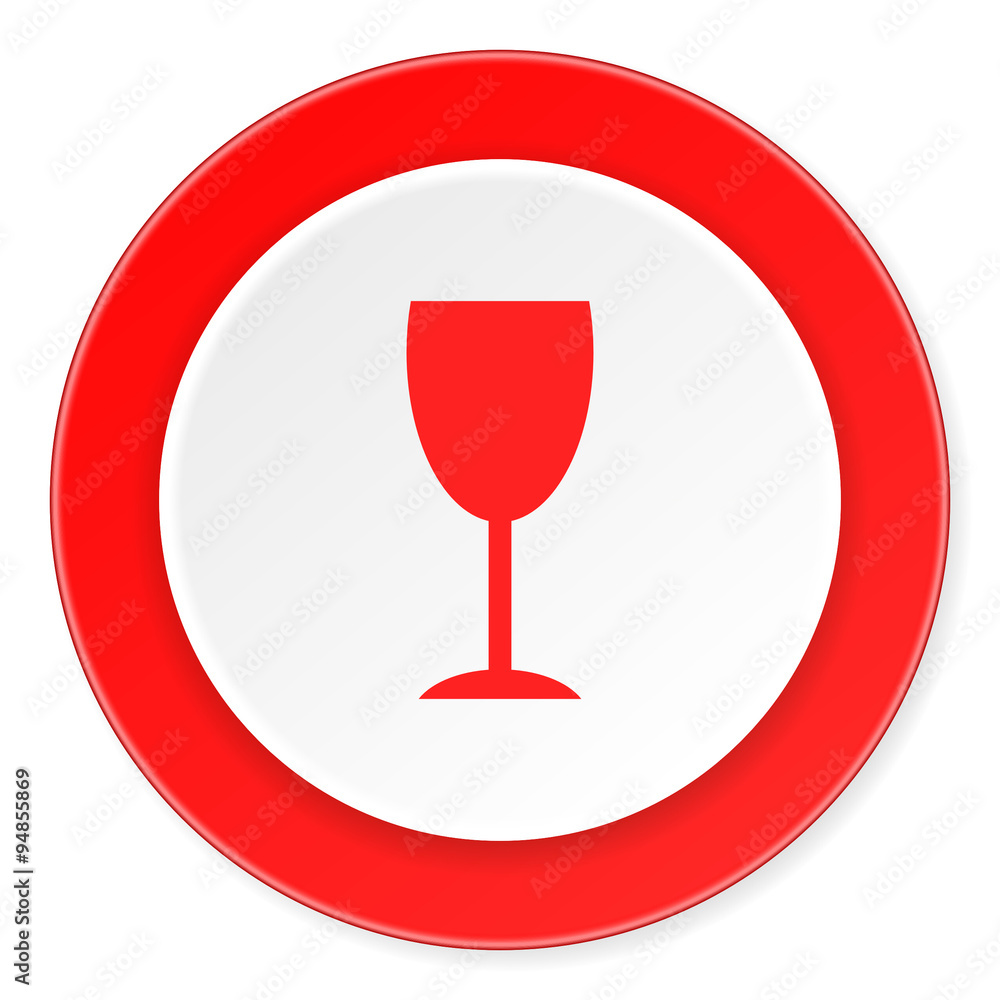 alcohol red circle 3d modern design flat icon on white background alcohol red circle 3d modern design flat icon on white background