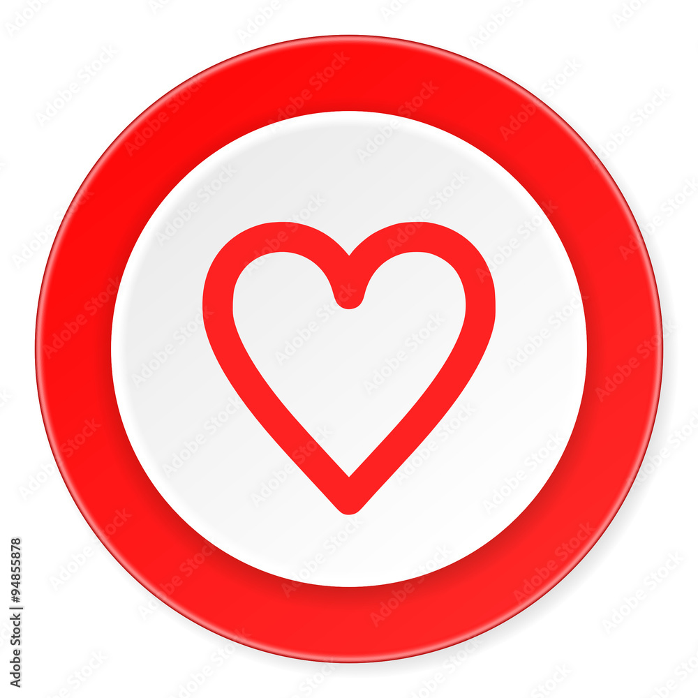 heart red circle 3d modern design flat icon on white background heart red circle 3d modern design flat icon on white background