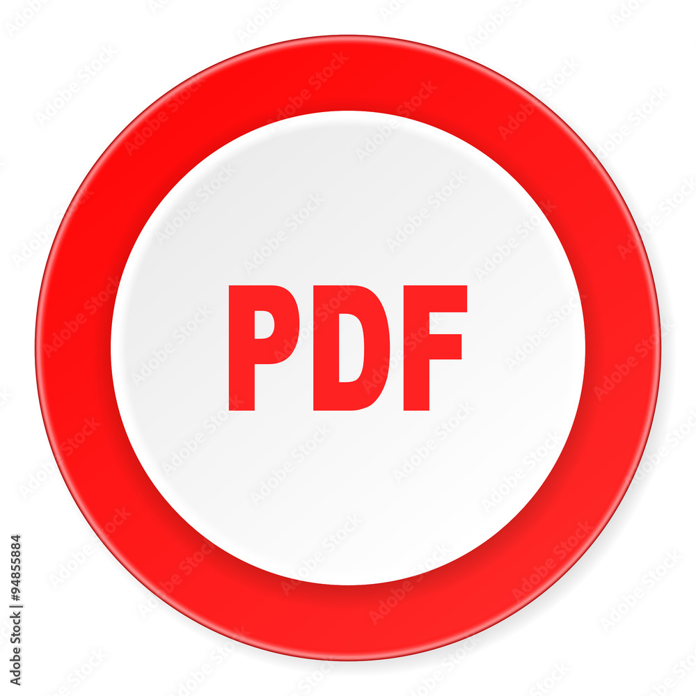 pdf red circle 3d modern design flat icon on white background pdf red circle 3d modern design flat icon on white background