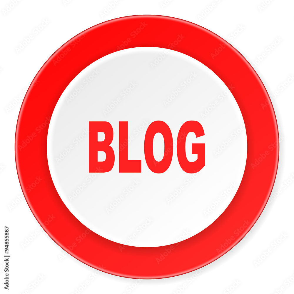 blog red circle 3d modern design flat icon on white background blog red circle 3d modern design flat icon on white background