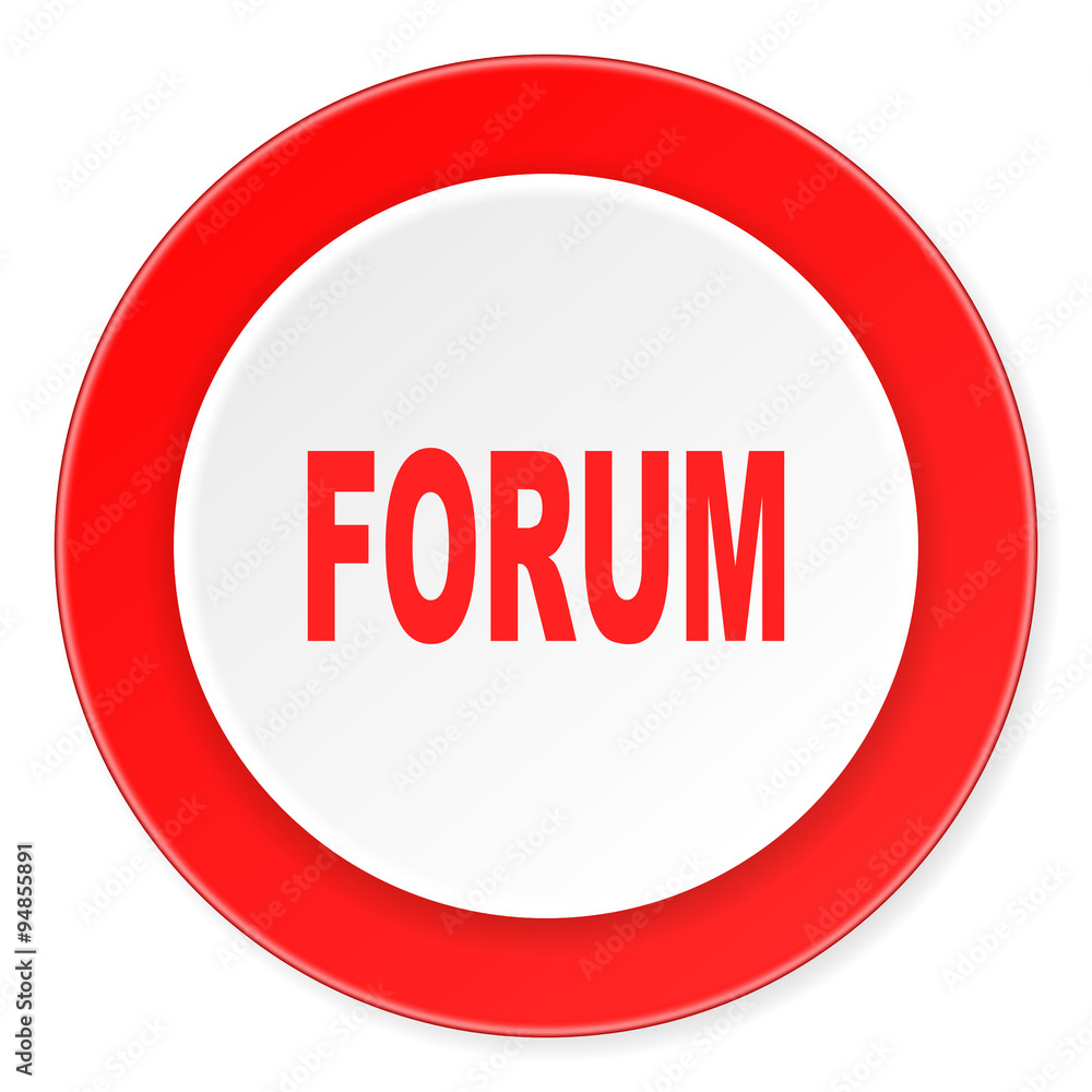 forum red circle 3d modern design flat icon on white background forum red circle 3d modern design flat icon on white background
