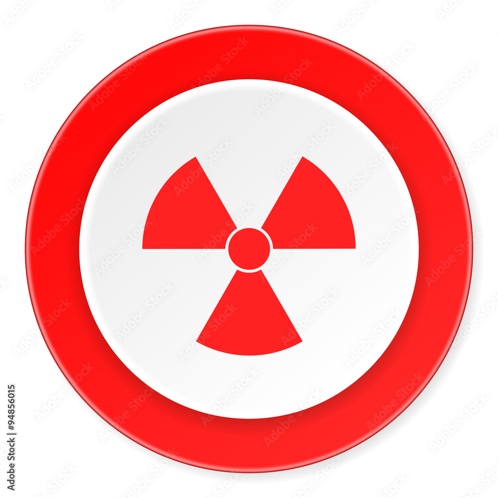 radiation red circle 3d modern design flat icon on white background radiation red circle 3d modern design flat icon on white background
