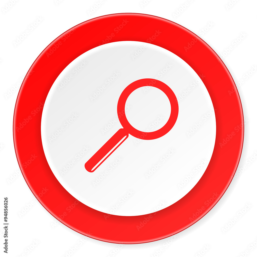 search red circle 3d modern design flat icon on white background search red circle 3d modern design flat icon on white background