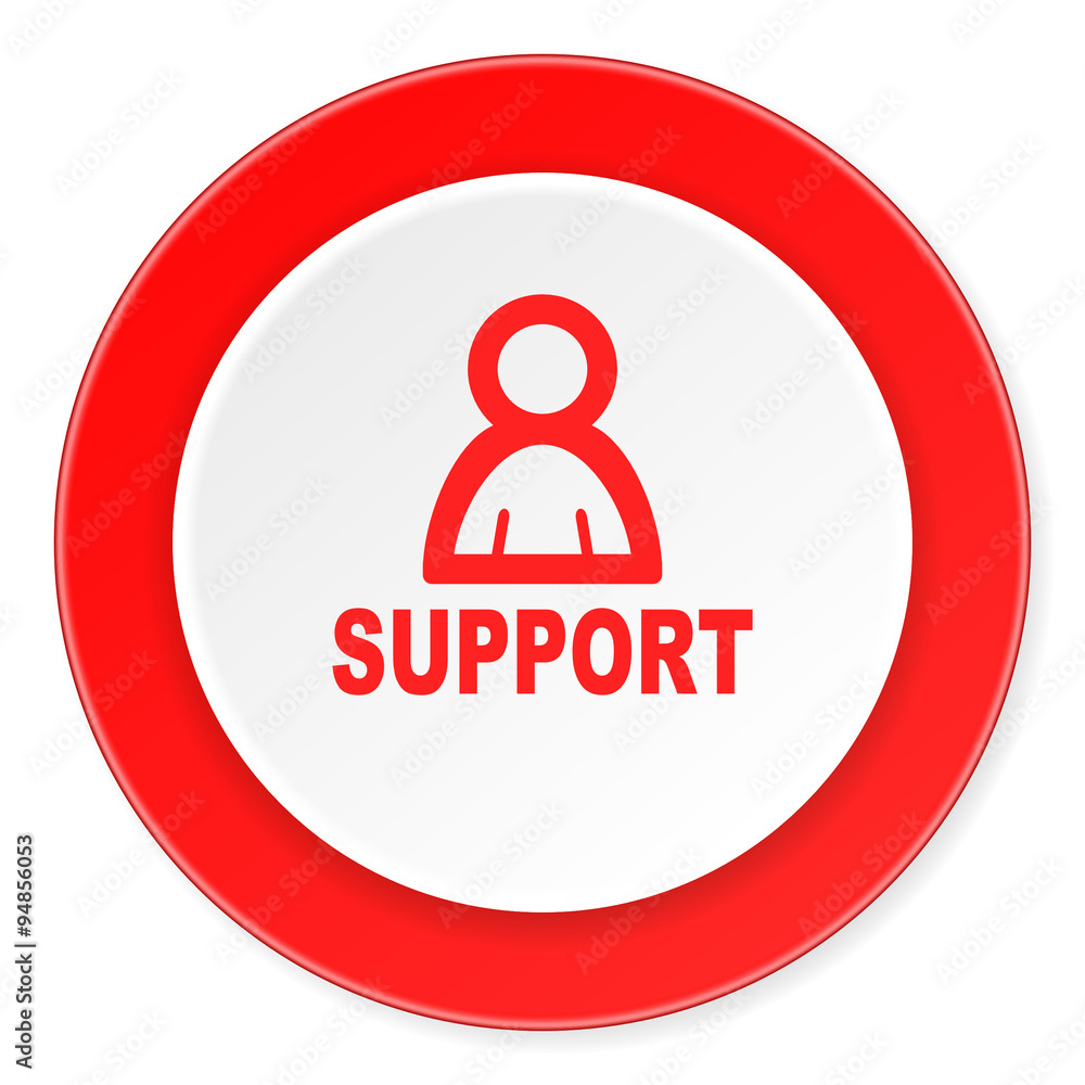 support red circle 3d modern design flat icon on white background support red circle 3d modern design flat icon on white background