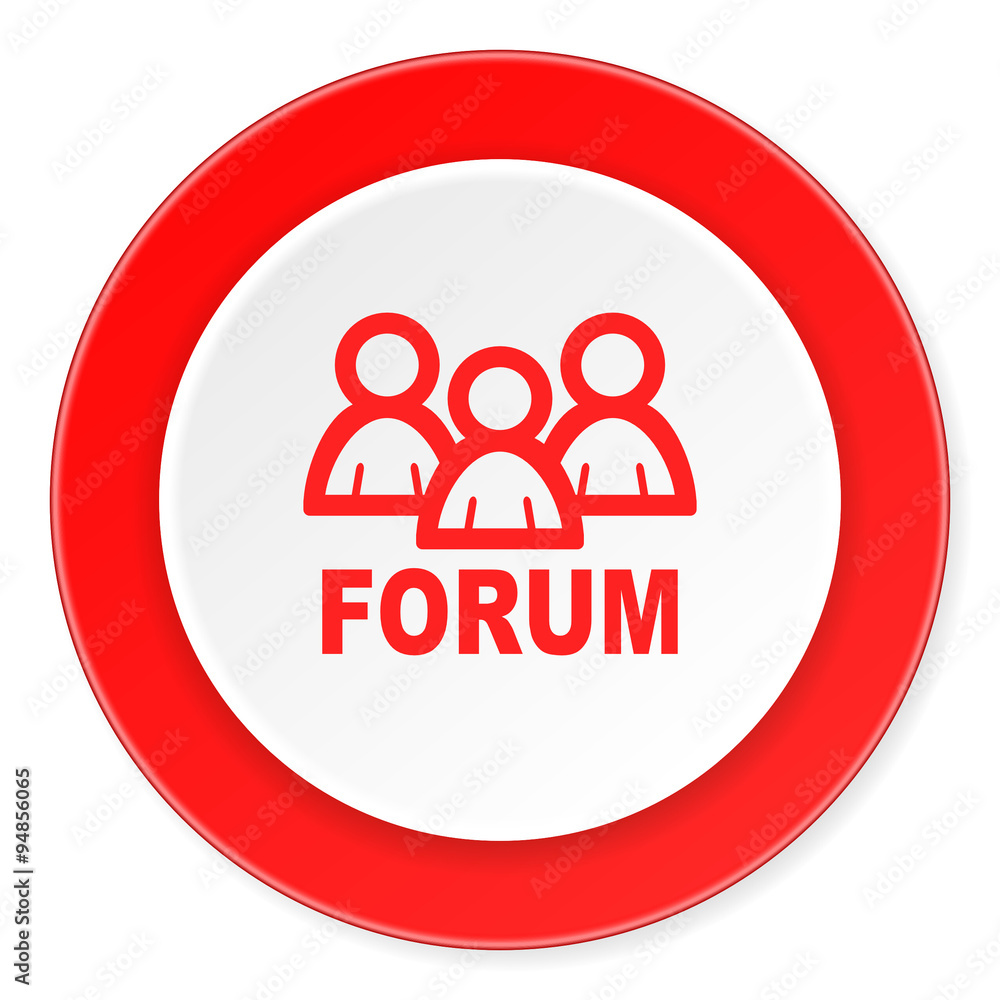 forum red circle 3d modern design flat icon on white background forum red circle 3d modern design flat icon on white background