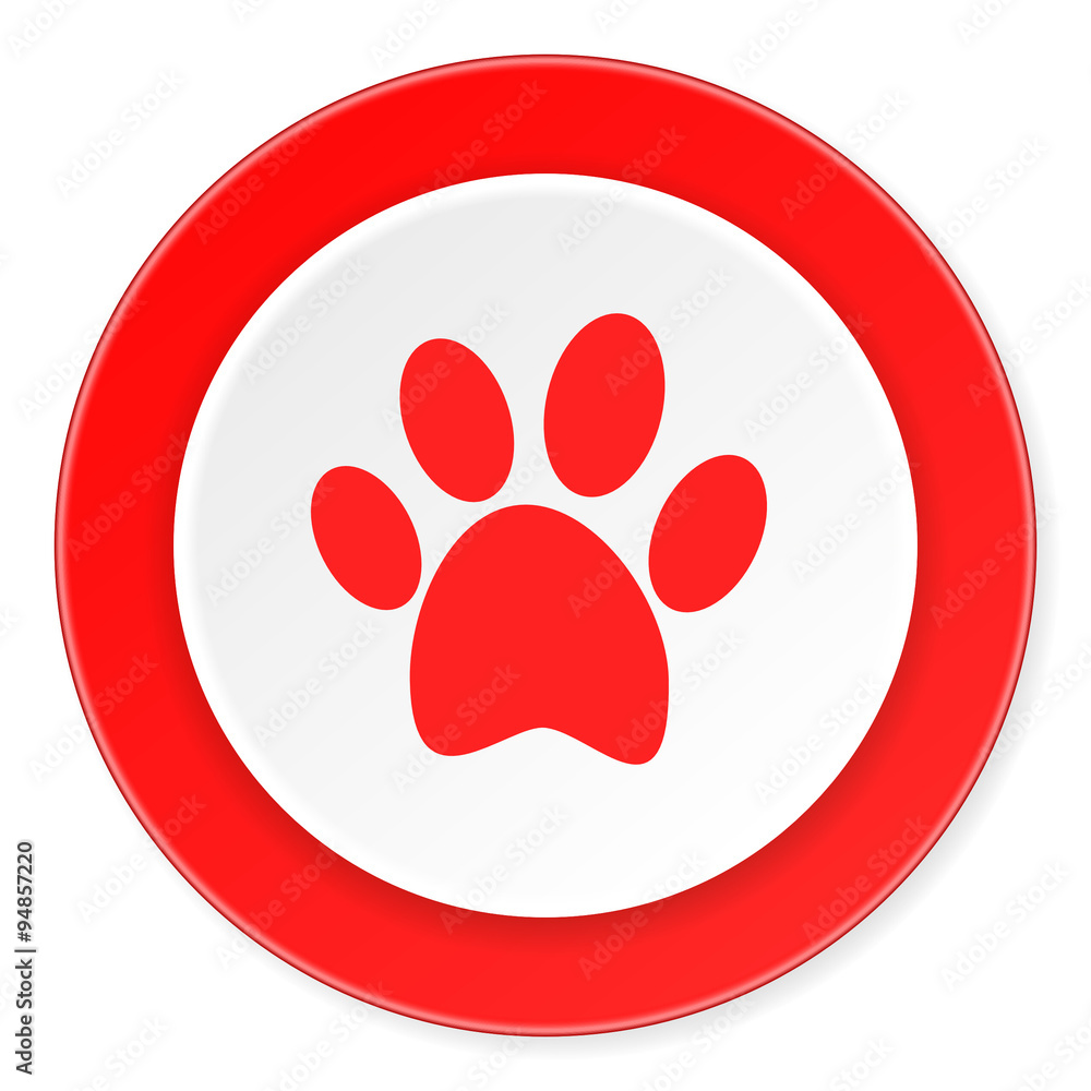 foot red circle 3d modern design flat icon on white background foot red circle 3d modern design flat icon on white background