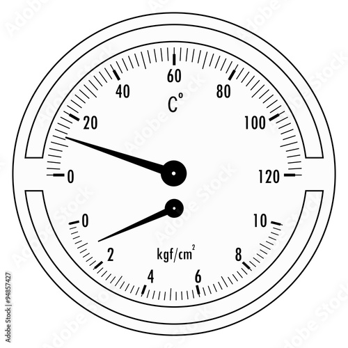 Manometer and thermometer.