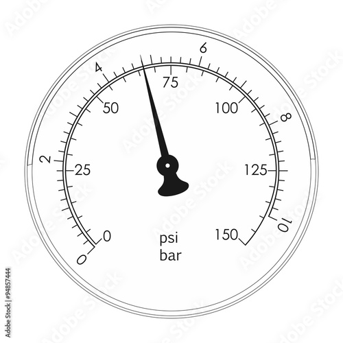 Manometer. Illustration isolated on white background. 