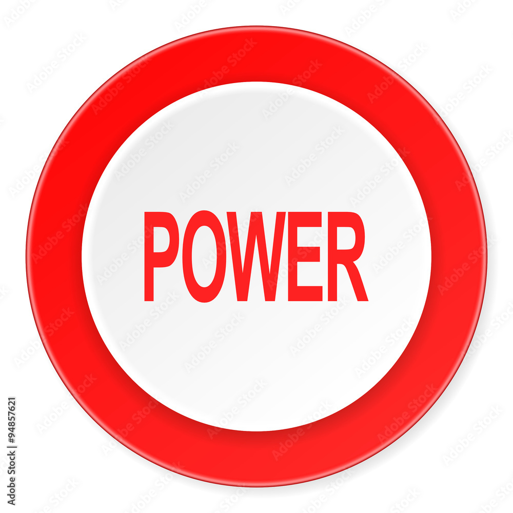 power red circle 3d modern design flat icon on white background power red circle 3d modern design flat icon on white background
