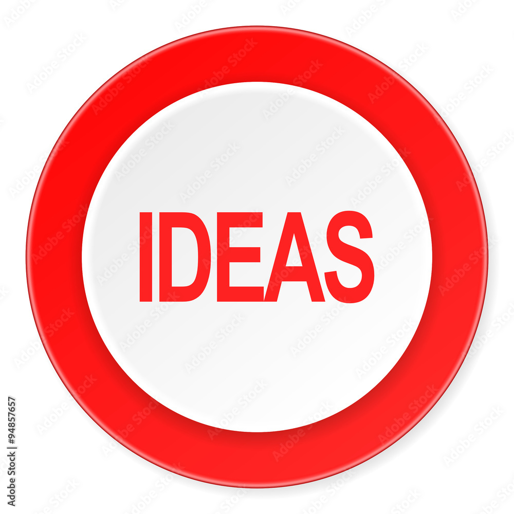 ideas red circle 3d modern design flat icon on white background ideas red circle 3d modern design flat icon on white background