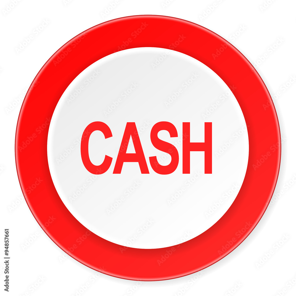 cash red circle 3d modern design flat icon on white background cash red circle 3d modern design flat icon on white background