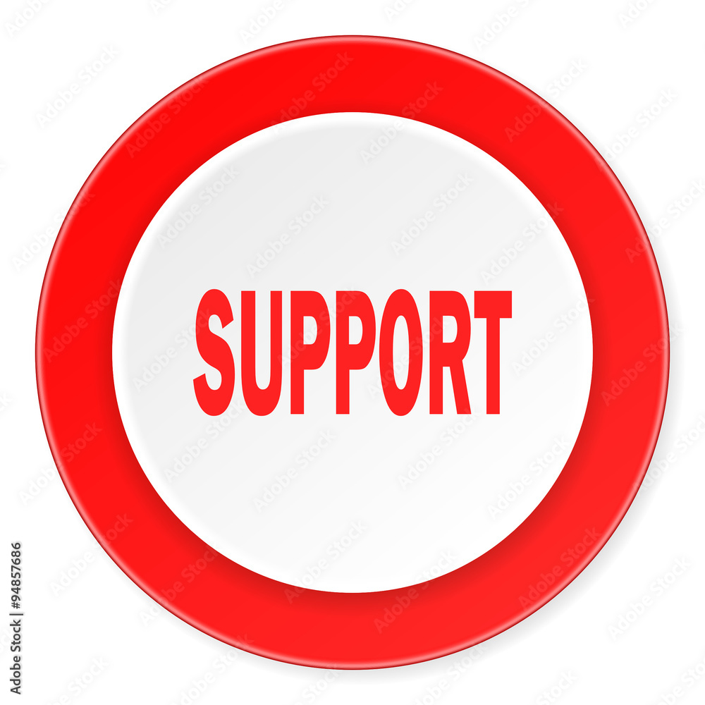 support red circle 3d modern design flat icon on white background support red circle 3d modern design flat icon on white background