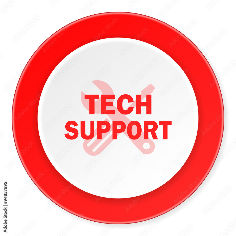 technical support red circle 3d modern design flat icon on white background technical support red circle 3d modern design flat icon on white background
