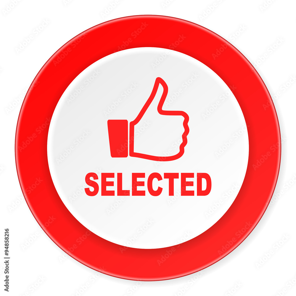 selected red circle 3d modern design flat icon on white background selected red circle 3d modern design flat icon on white background