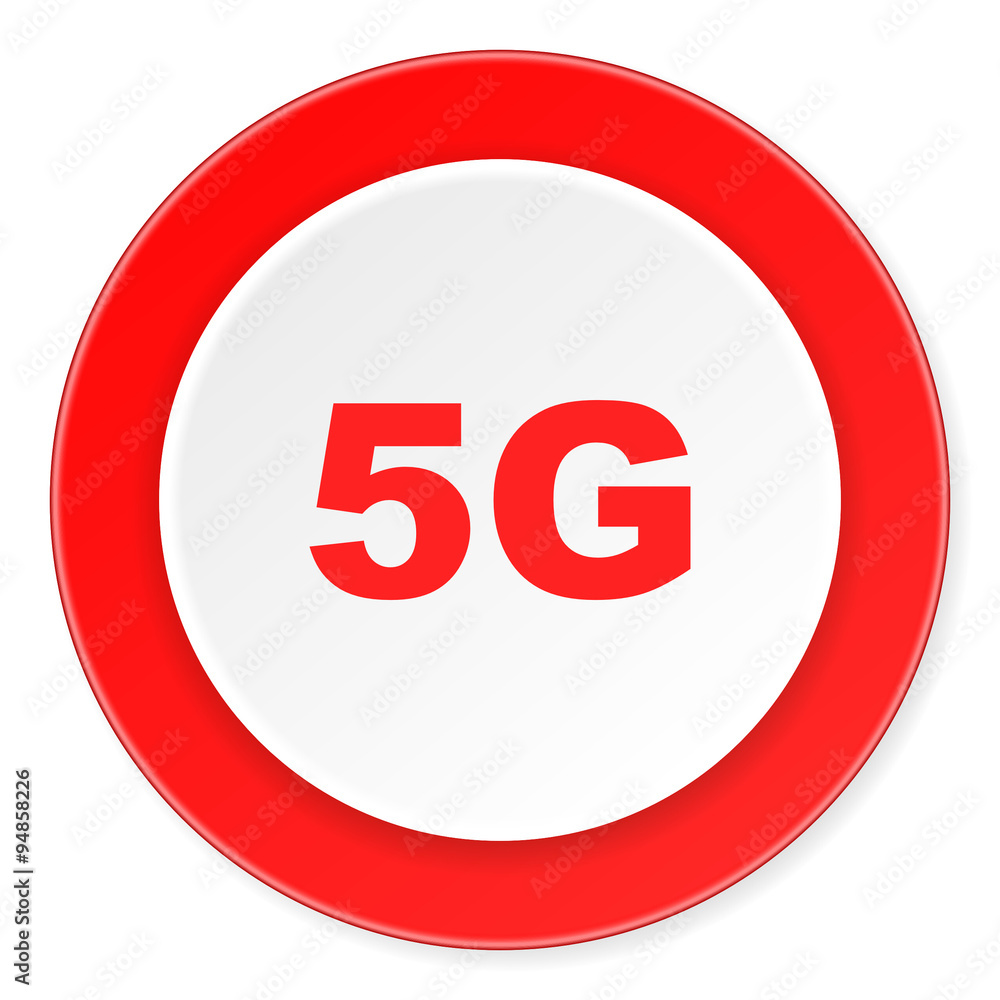 5g red circle 3d modern design flat icon on white background 5g red circle 3d modern design flat icon on white background