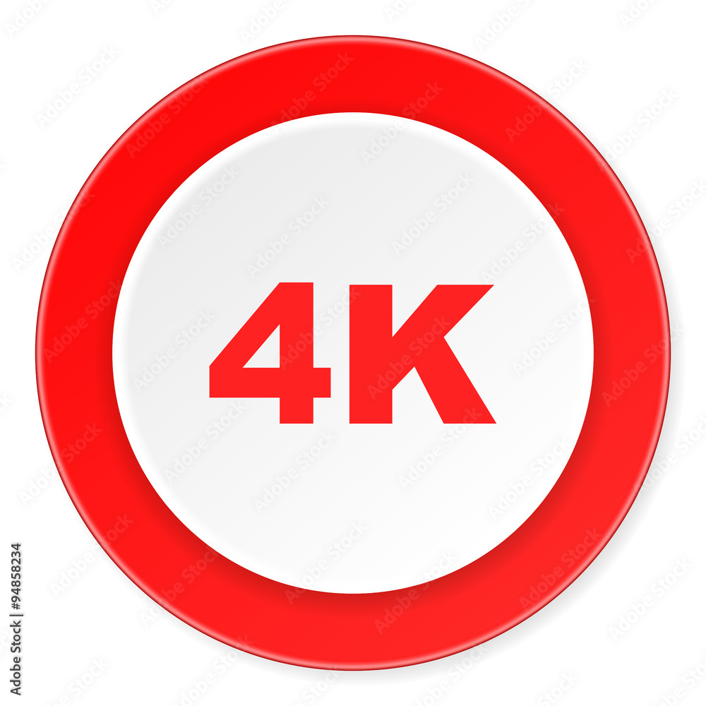 4k red circle 3d modern design flat icon on white background 4k red circle 3d modern design flat icon on white background