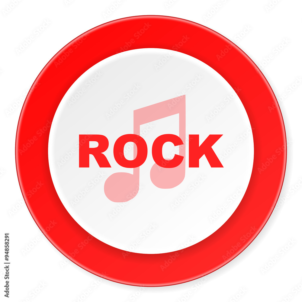 rock music red circle 3d modern design flat icon on white background rock music red circle 3d modern design flat icon on white background