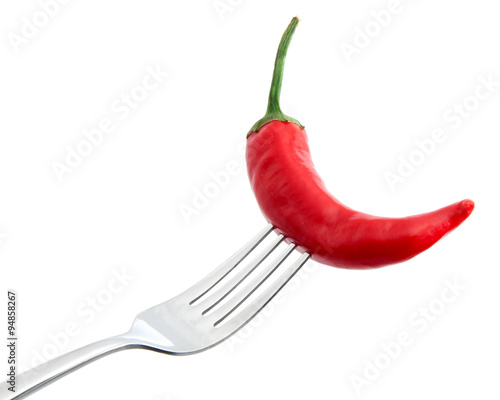 Red pepper with a fork © savanno