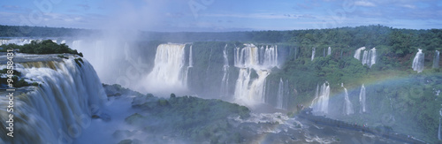Panoramic view of Iguazu Waterfalls in Parque Nacional Iguazu, Salto Floriano, Brazil