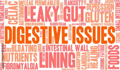 Digestive Issues word cloud on a white background. 