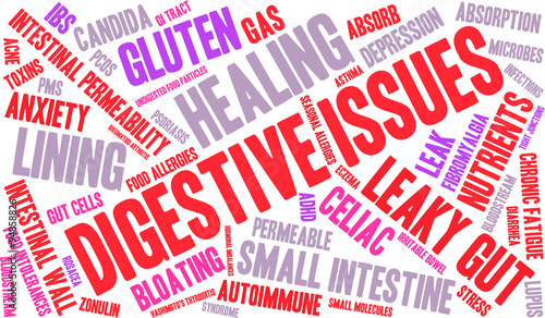 Digestive Issues word cloud on a white background. 