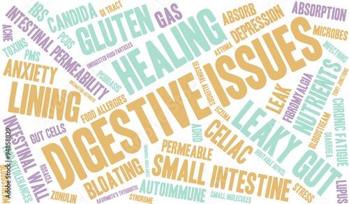 Digestive Issues word cloud on a white background. 